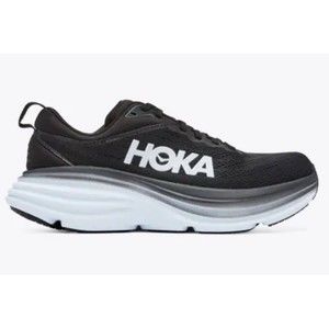 Size 10 2E- Hoka One One Bondi 8 D Wide Black White Womens